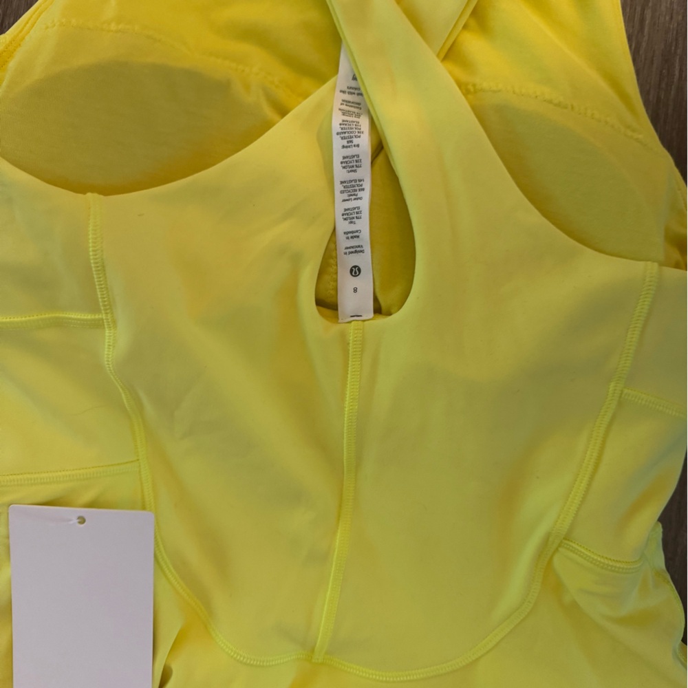 New with tags Lululemon Court crush dress, yellow, size 8.Electric lemon.Tennis - Picture 4 of 12